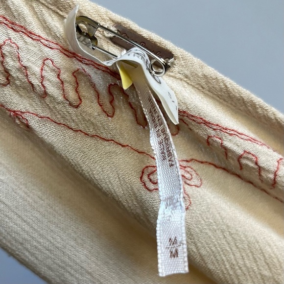 Free People Skyfall Embroidered Tunic Dress Sz M Cream Boho Bell Sleeve READ - Picture 4 of 16